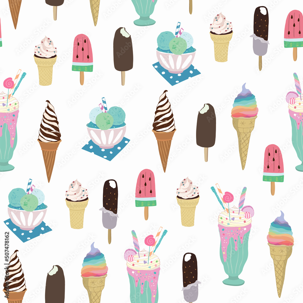 ice cream vector seamless pattern ice cream vector seamless pattern
