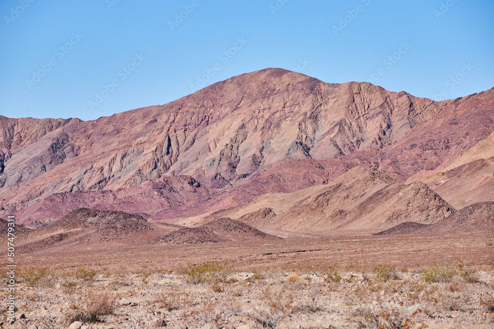 Desert red and tan mountains in early spring