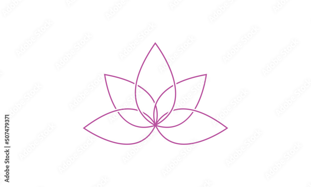 Abstract flower logo design. Linear lotus vector design. Elegant water lily logotype Abstract flower logo design. Linear lotus vector design. Elegant water lily logotype
