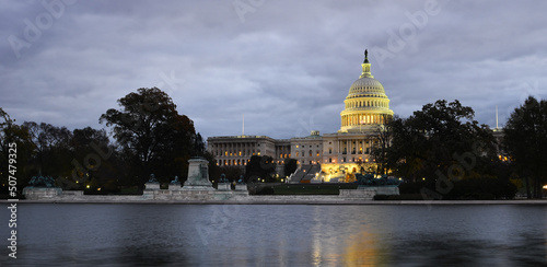 capitol building at night - Washington DC United States