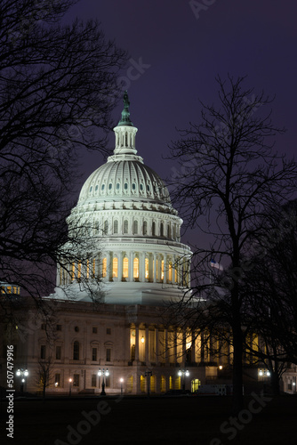US Capitol Building at night - Washington DC United States