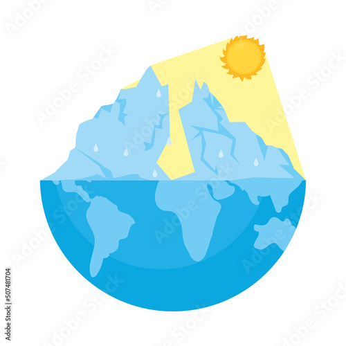 melted planet and ice glaciers
