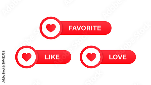 add to favorite button frame with heart icon add favorites label banner - hearts save favourites in red buttons	