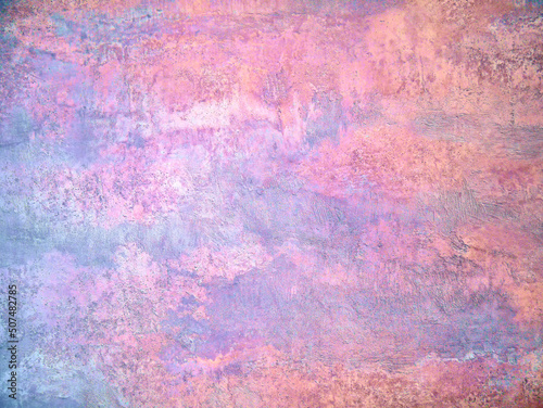 Abstract textured concrete background in blue and pink. Layout for your design