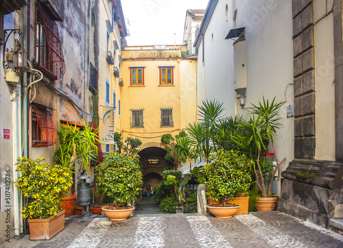 Typical Italian houses in Sorrento in the south of Italy