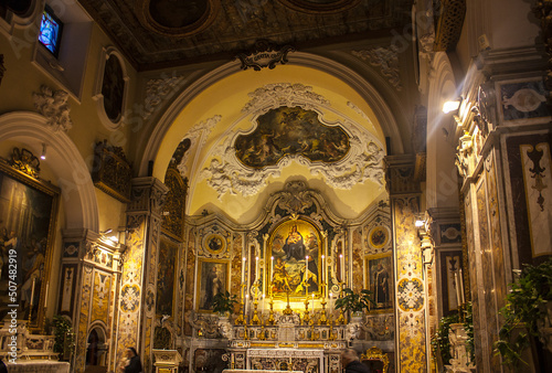 Interior of the Church of Santa Maria delle Grazie in Sorrento	 photo