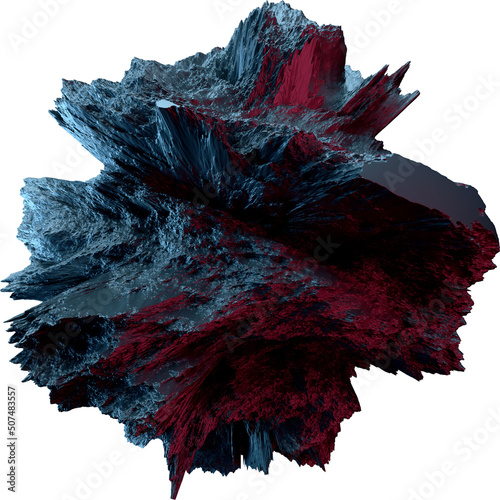 Fototapeta Naklejka Na Ścianę i Meble -  3d Rendered Sphere Deformed Form Displacement Surface Noise Texture