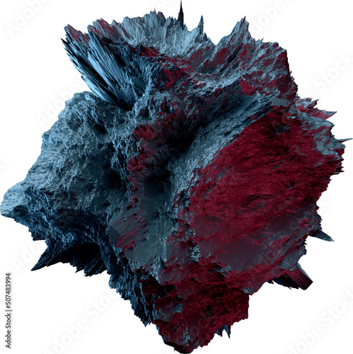 Fototapeta Naklejka Na Ścianę i Meble -  3d Rendered Sphere Deformed Form Displacement Surface Noise Texture