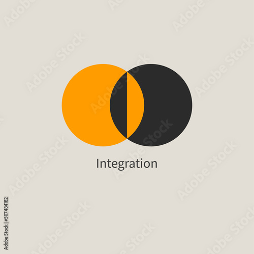 Integration abstract logo, two circles photo