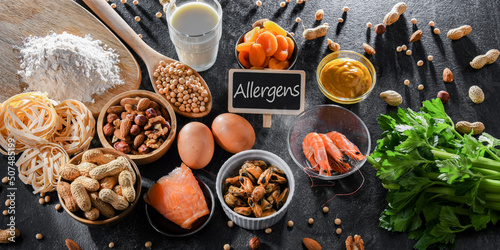 Composition with common food allergens photo
