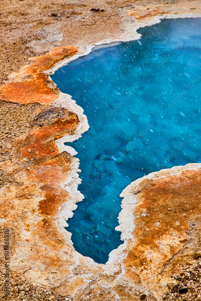 Close-up of vibrant blue deep spring in Yellowstone