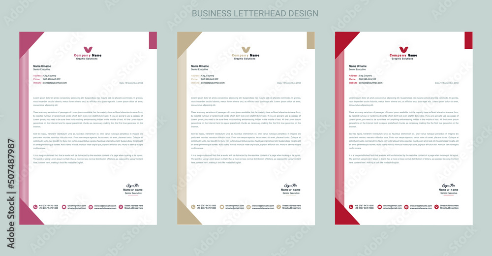 Professional creative company letterhead template design