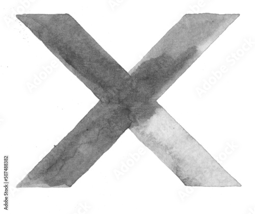 Handmade Painted Isolated Watercolor Primitive Shape Illustration