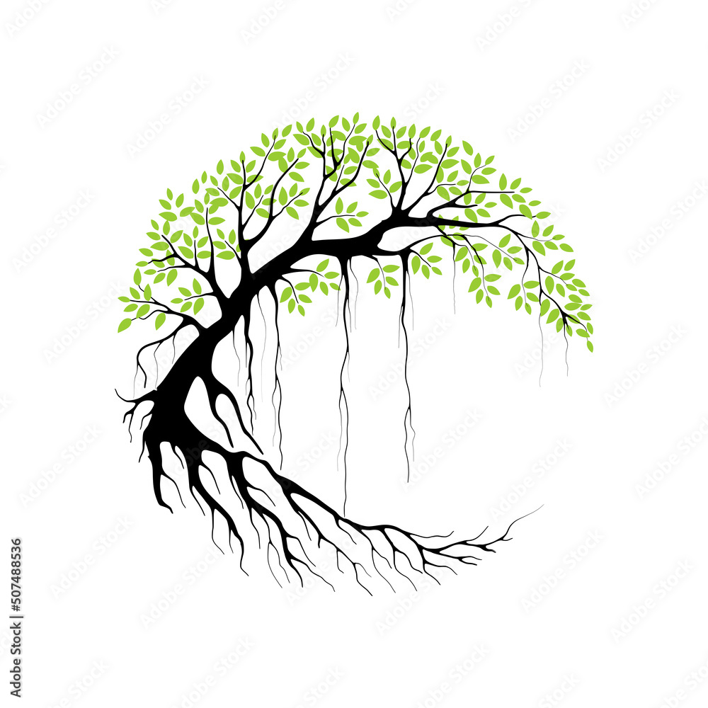 Circle Tree vector logo this beautiful tree is a symbol of life, beauty ...