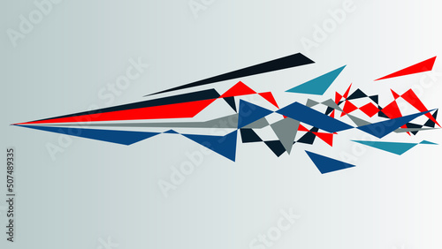 Automotive art geometric stripe sticker. Truck or car or vehicle abstract stripes. Sharp spear of triangle lines.