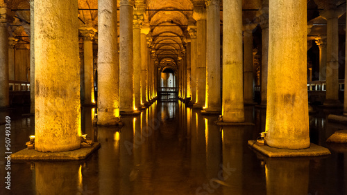 Basilica Cistern (Yerebatan Sarayi - Yerabatan Sarnici) Underground cistern in Istanbul, Turkey photo