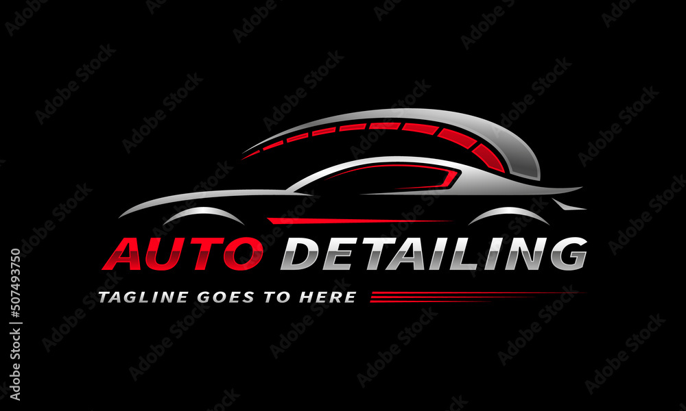 Car logo, auto detailing logo, automotive logo. Sports vehicle vector
