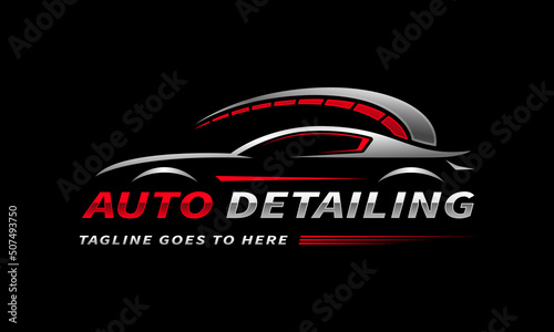 Car logo, auto detailing logo, automotive logo. Sports vehicle vector illustration, sports vehicle icon	
