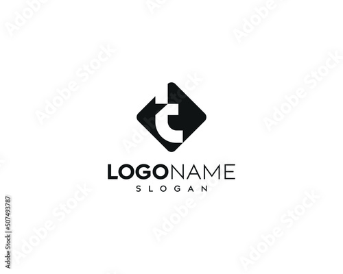 Abstract letter t logo-t logo design