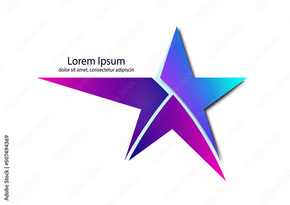 Obraz premium Abstract star sign Corporate identity Corporate vector fancy logo design template isolated