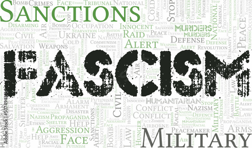 Fascism word cloud. Vector made with the text only. photo
