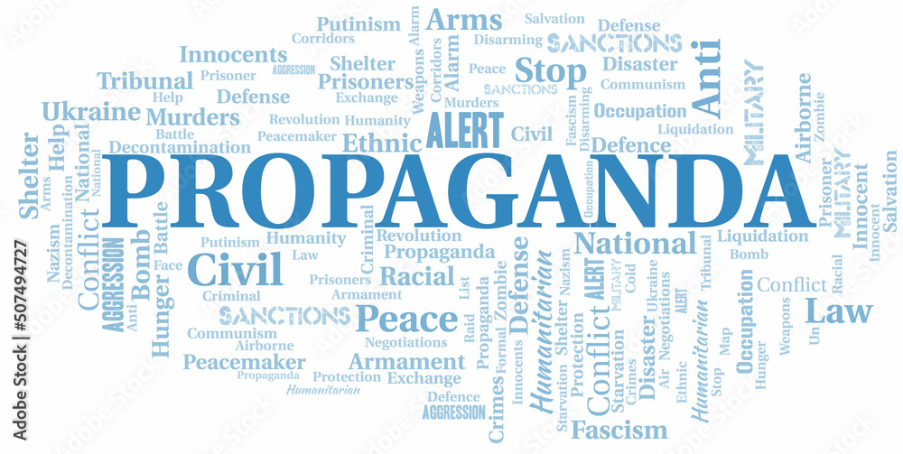Obraz premium Propaganda word cloud. Vector made with the text only.