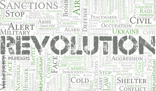 Revolution word cloud. Vector made with the text only.