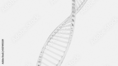 DNA medical background. Biotechnology helix gene. White futuristic background.