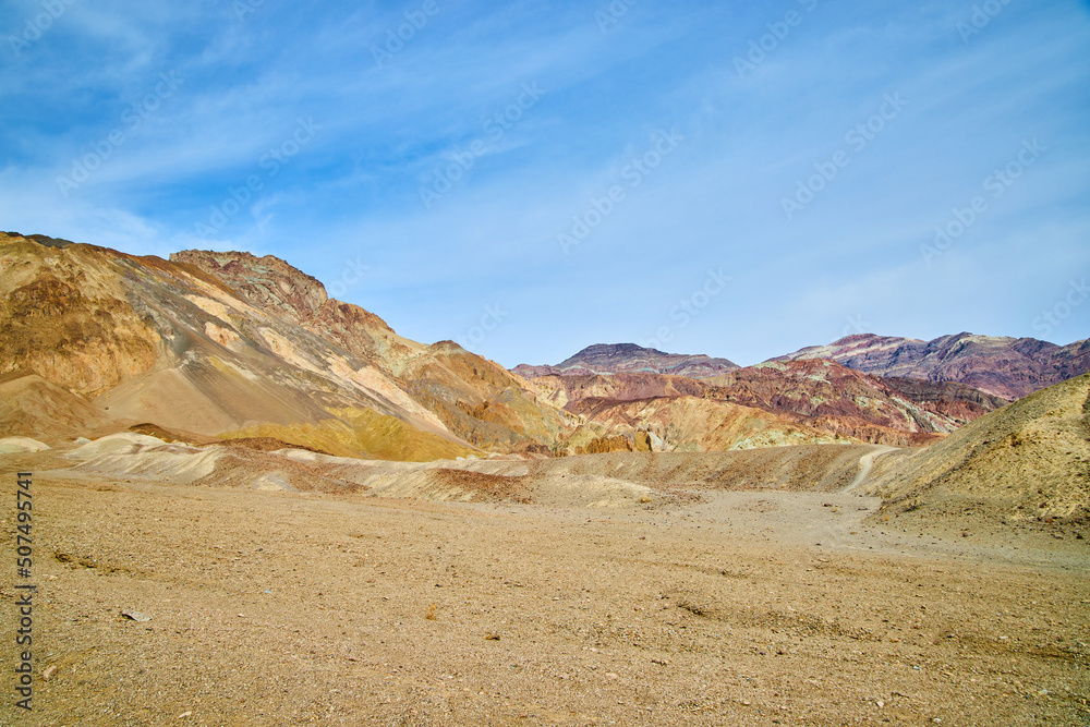 Death Valley desert landscape with colorful mountains