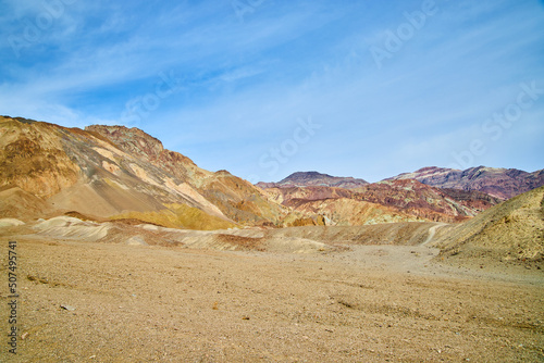 Death Valley desert landscape with colorful mountains