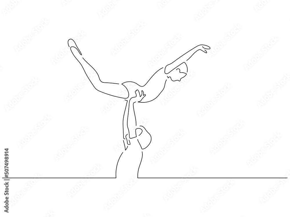 Classic dancers in line art drawing style. Composition of a ballet group dancing. Black linear sketch isolated on white background. Vector illustration design. Classic dancers in line art drawing style. Composition of a ballet group dancing. Black linear sketch isolated on white background. Vector illustration design.