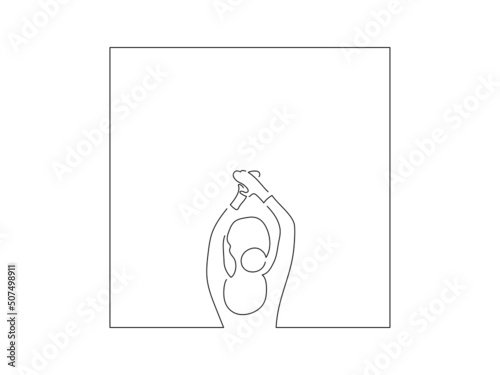 Flamenco dancer in line art drawing style. Composition of traditional spanish musicians. Black linear sketch isolated on white background. Vector illustration design.