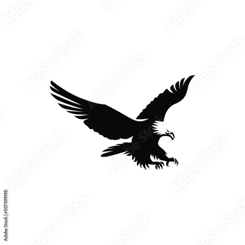 Obraz na plátne Eagle flying vector for logo suggestion on white background