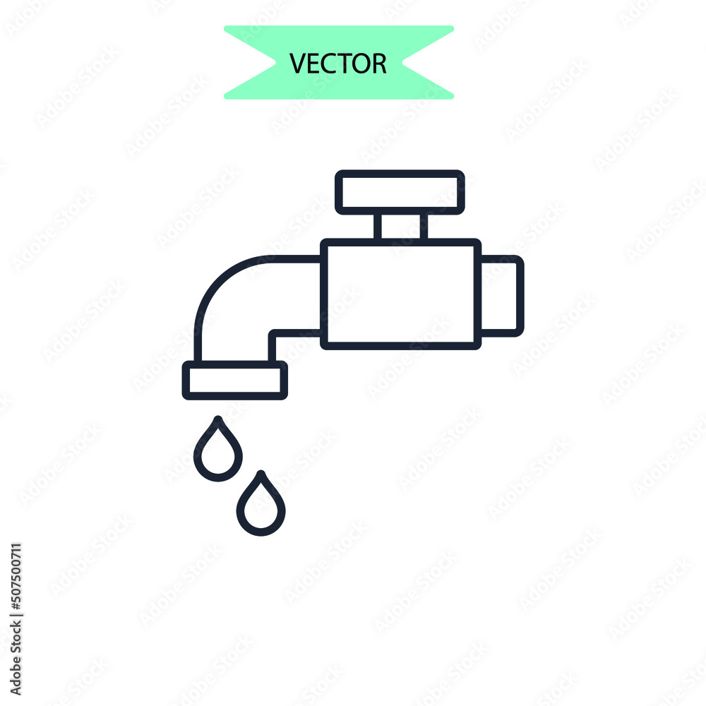 save the water icons symbol vector elements for infographic web save the water icons symbol vector elements for infographic web