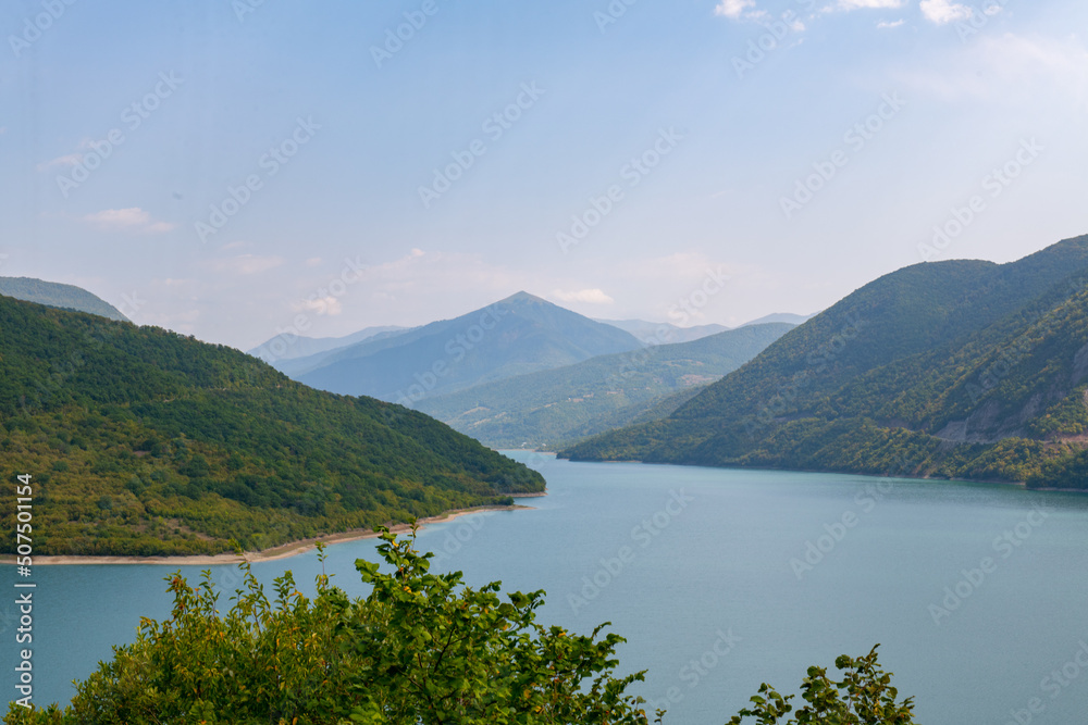 azure water at zhinvali reservoir in georgia azure water at zhinvali reservoir in georgia