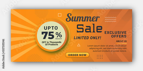 Summer sales banner background Design template