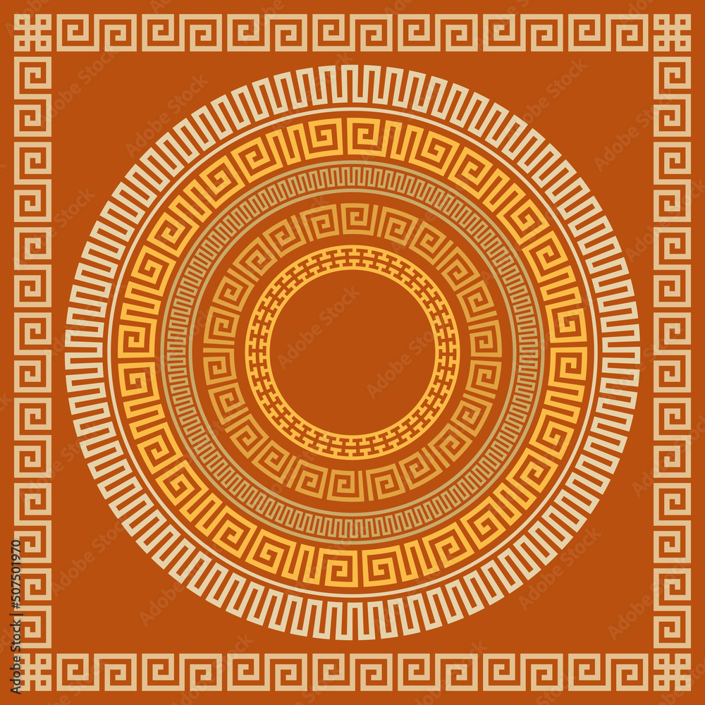 Greek key pattern frame collection. Decorative ancient meander, greece border ornamental set with repeated geometric motif. Vector EPS10. Greek key pattern frame collection. Decorative ancient meander, greece border ornamental set with repeated geometric motif. Vector EPS10.