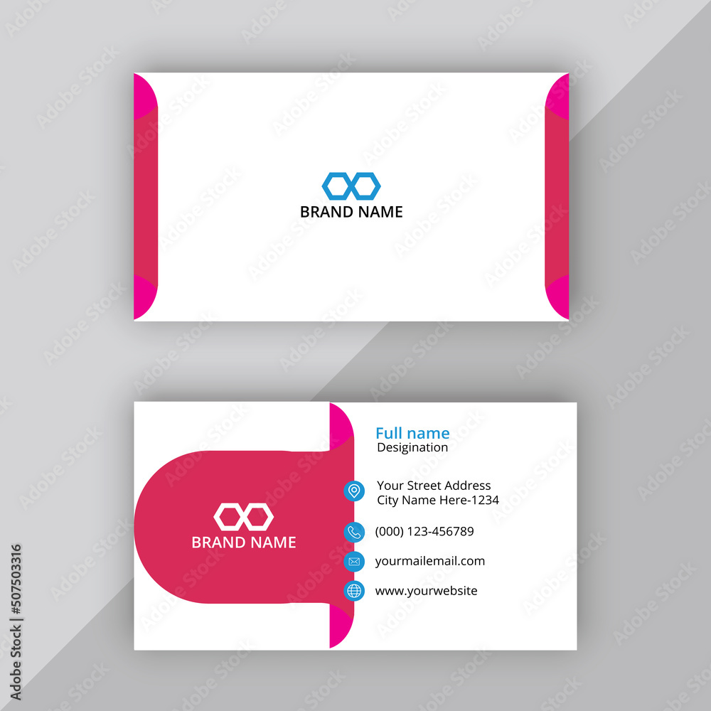 Pink and white business card Premium Vector Pink and white business card Premium Vector