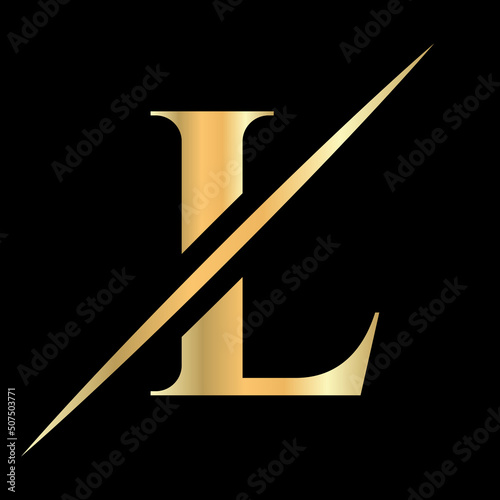 Initial Monogram Letter L Logo Design for Beauty, Royal Sign, Luxury and Fashion, Spa Company Vector Template. Luxury  Alphabet L Logo Golden Color Symbol