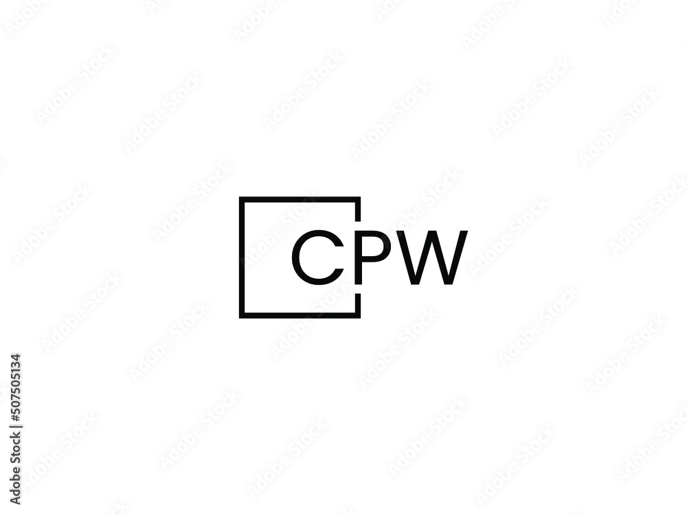 Obraz premium CPW Letter Initial Logo Design Vector Illustration