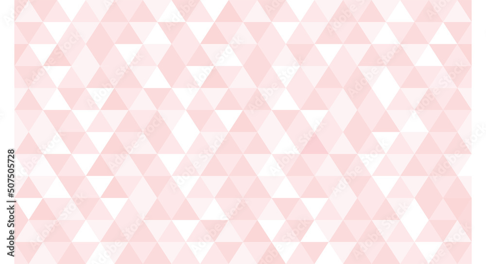 Abstract geometry triangle white and pink mosaic texture background pattern..
