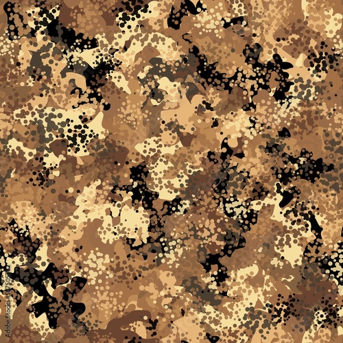 Vector Desert Sand Storm Seamless Pattern Military Camo Graphic Textile Print photo