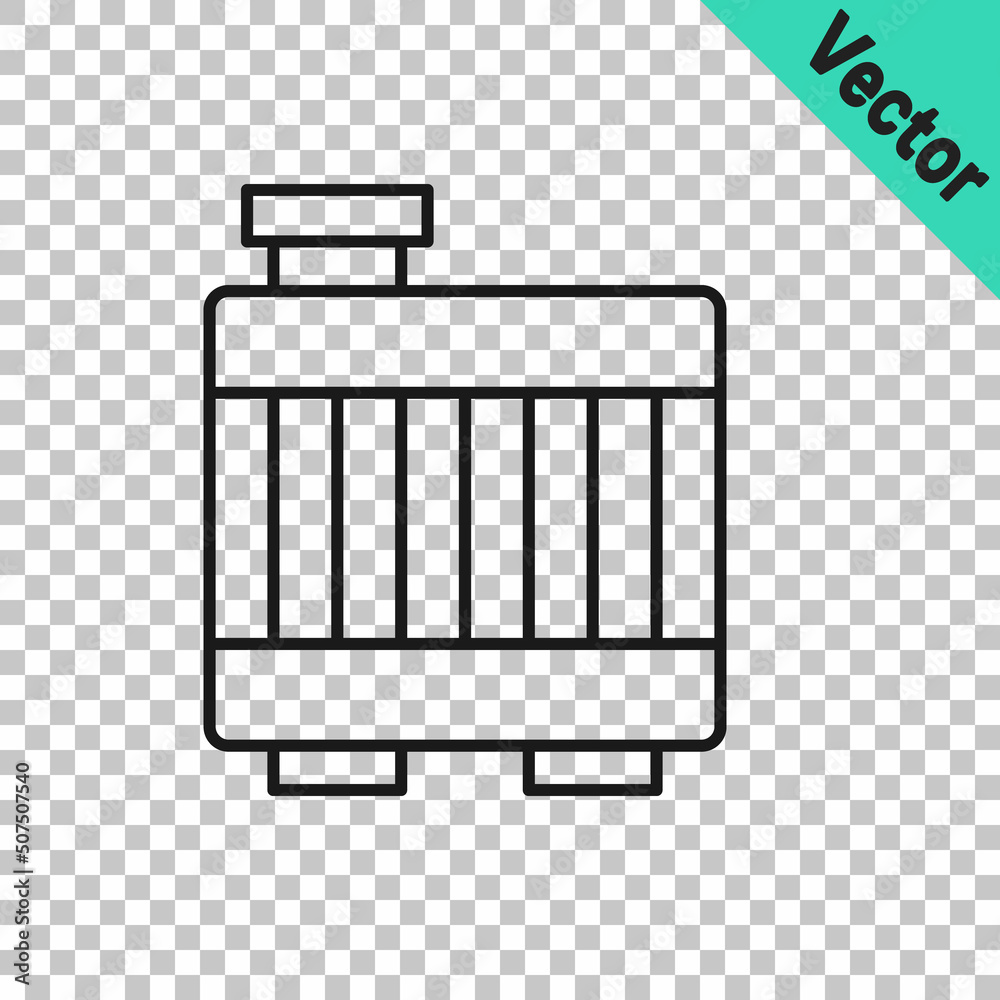 Black line Car radiator cooling system icon isolated on transparent background. Vector Black line Car radiator cooling system icon isolated on transparent background. Vector