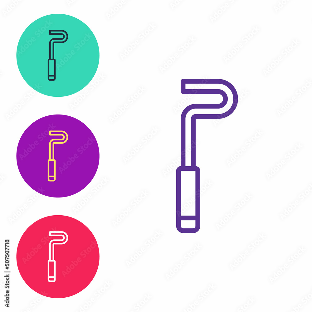 Set line Fire poker icon isolated on white background. Set icons colorful. Vector Set line Fire poker icon isolated on white background. Set icons colorful. Vector