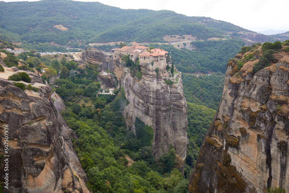 The typical monasteries of Meteora, Greece