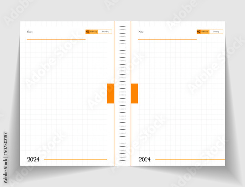 colorful dairy inner spring notebook page design for KDP interior design layout dot grid sketchbook fully editable text and vector