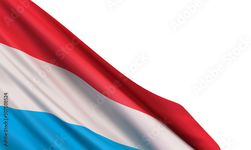 Background with a realistic flag of Luxembourg. Vector element for National Day (Grand Duke Day) celebrated on June 23rd.