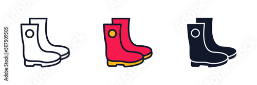 rubber boots icon symbol template for graphic and web design collection logo vector illustration
