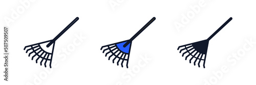 rake icon symbol template for graphic and web design collection logo vector illustration