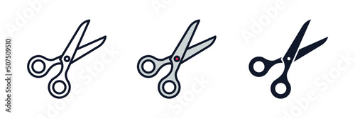 Fototapete scissors icon symbol template for graphic and web design collection logo vector